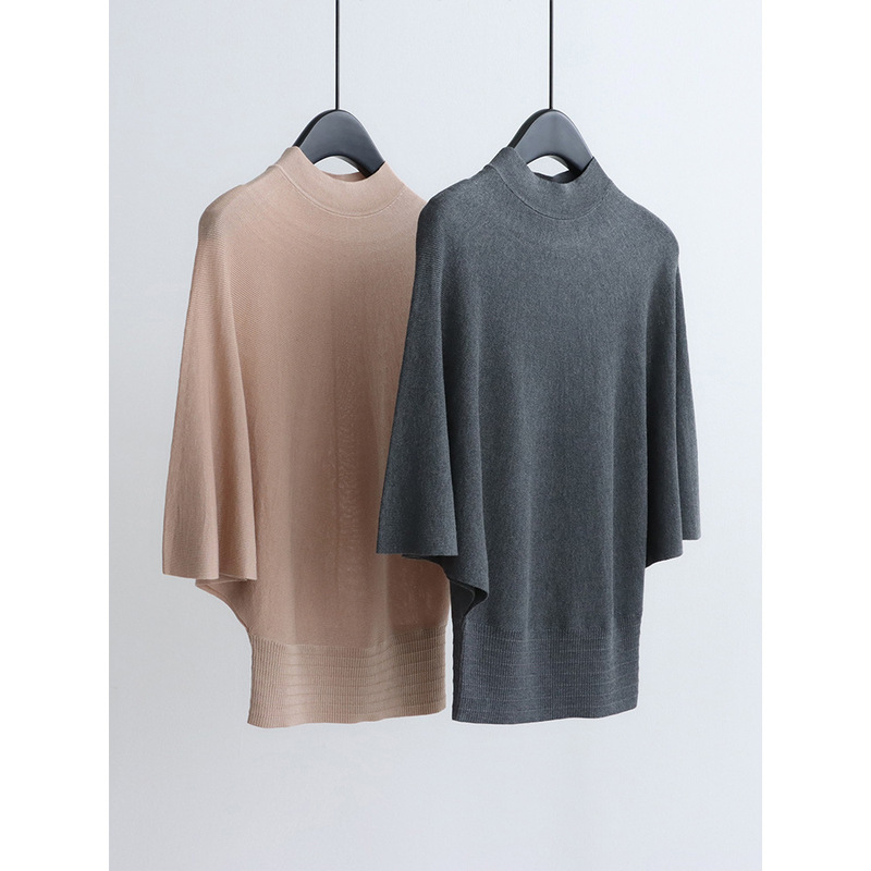 26 Early Autumn Tencel Lyocell Half-Turtleneck Cape-Style Knit Sweater, Casual Elegant Pullover Top, Waist-Cinching Women's Blouse 26 Early Autumn Tencel Lyocell Half-Turtleneck Cape-Style Knit Sweater, Casual Elegant Pullover Top, Waist-Cinching Women's Blouse