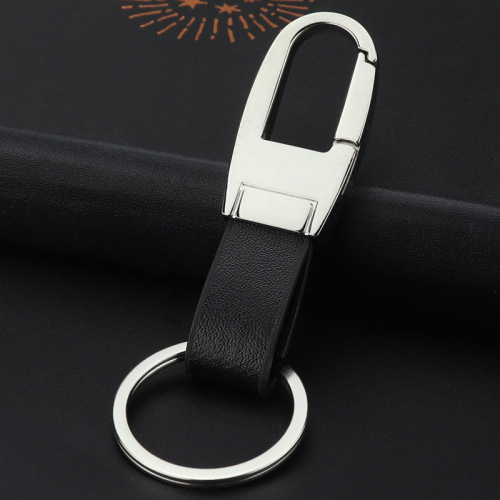 Creative leather waist buckle, customized metal key chain, fashionable and simple men's waist buckle, car key anti-lost gift