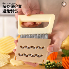 波型ナイフ ステンレス鋼 ウルフティース ポテトナイフ 波型ナイフ キッチン 家庭用野菜切断ツール ファンシーストリッパー