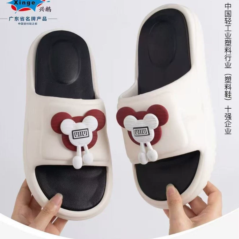 Женские летние домашние тапочки, модные однотонные нескользящие сандалии из ЭВА с мягкой подошвой для ванной комнаты, пара сандалий на толстой подошве