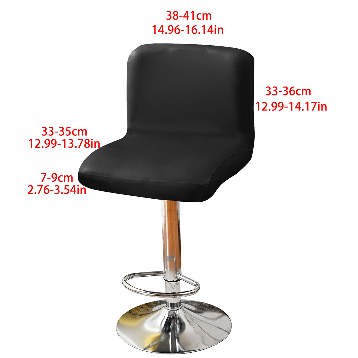 Funda elástica de PU de color sólido para silla de respaldo bajo, impermeable, antiarañazos para gatos, funda para taburete de bar, funda para taburete alto de cocina, funda para silla giratoria