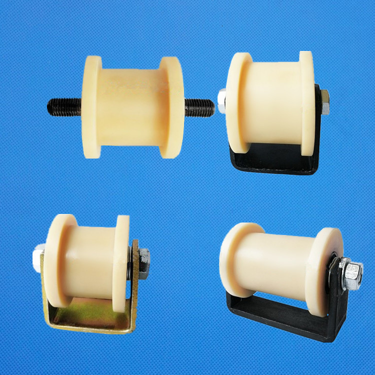 H槽尼龙滑轮塑料支架导轨滑轮轨道滚轮凹槽工字涨紧轮L支架轮方钢