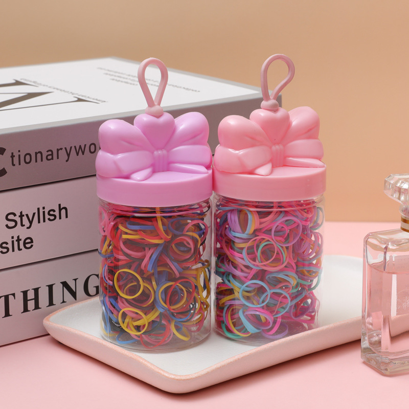 Gomas para el pelo infantiles en envase – negras, gruesas, no dañan el cabello