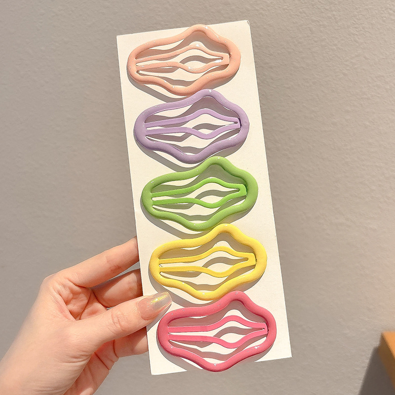 Pinza de pelo con flequillo de color dopamina, clip lateral, clip de pelo roto lateral, tocado de bebé para niños, clip de pico de pato, horquilla femenina