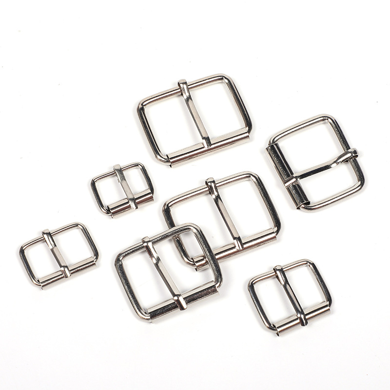 Botón de aguja cuadrada de metal se puede personalizar cinturón de hombro cinturón de cuero ajuste botón bolsas accesorios de hardware botón de aguja de hierro