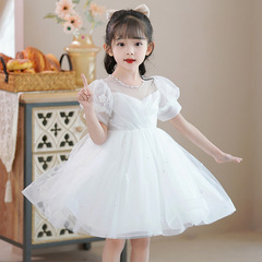 女童公主裙2024夏季新款兒童連衣裙寶寶洋氣節日演出童裝禮服批發