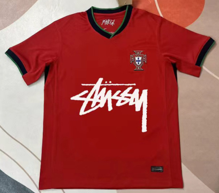 Stussy Jersey Brasil Flamengo Italia Edición conmemorativa Portugal París Francia Uniforme de fútbol