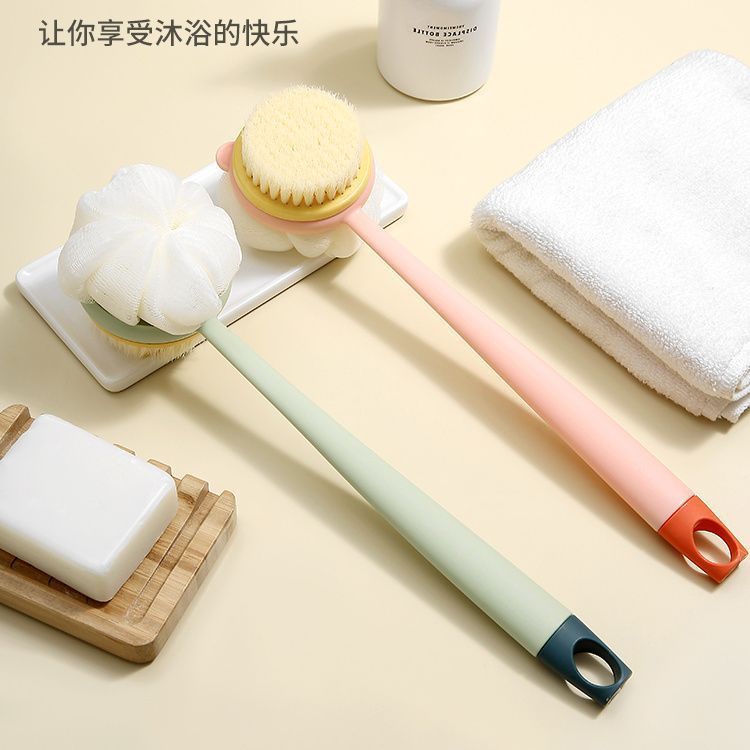 [Strictly Selected] Long-Handled Double-Sided Bath Brush, Bath and Back Rub Artifact, No Need to Ask for Body Exfoliation, Special Bath Ball