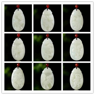 Jade twelve zodiac pendant men's and women's 12 Zodiac brand white jade pendant stall supply will sell gifts