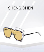 欧美潮流网红款太阳镜时尚方框钢铁侠眼镜太阳镜同款墨镜厂家直供