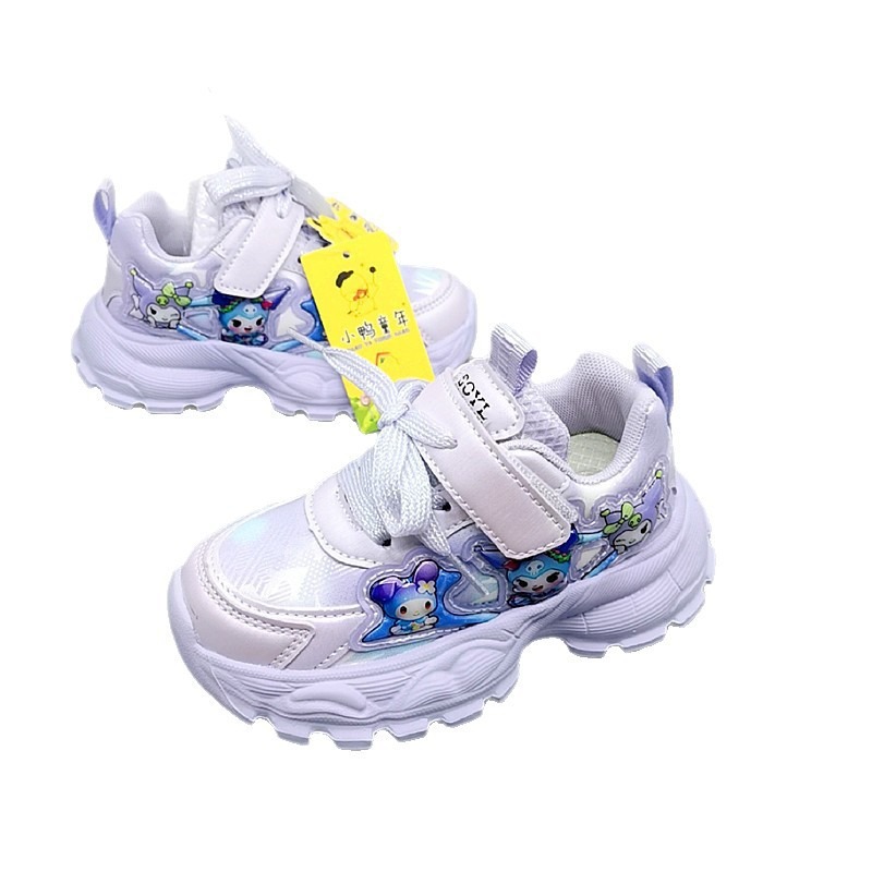 23-32 Pato de tamaño de cuero infantil 2025 nuevo zapato de zapato de botón giratorio para niños de tamaño medio y grande