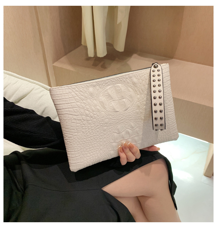 315g Weight Nylon Lining Material Zipper Closure Type Single Shoulder Strap Strap Type Clutch Bag Bags Type Business Occasion Pu Leather Material Solid Color Pattern All Seasons Season Women's Gender Business Style Medium Size Women's Medium Pu Leather Solid Color Business Zipper Clutch Bag 17