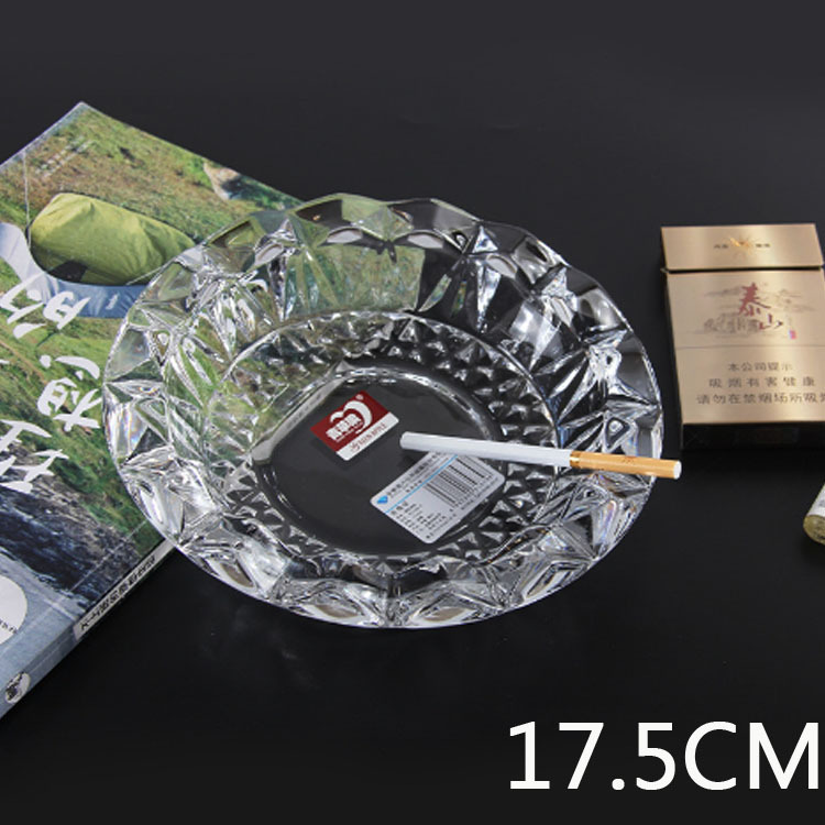 Manzana verde transparente diamante cigarrillos cenicero KTV hotel casero cuadrado cenicero de vidrio redondo al por mayor