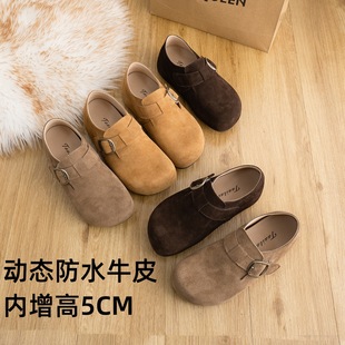 �ӑB��ˮ~ȫ��ţƤ����ЬŮ��׃�����5cm�ӽq��ЬŮ�⴩����Ь