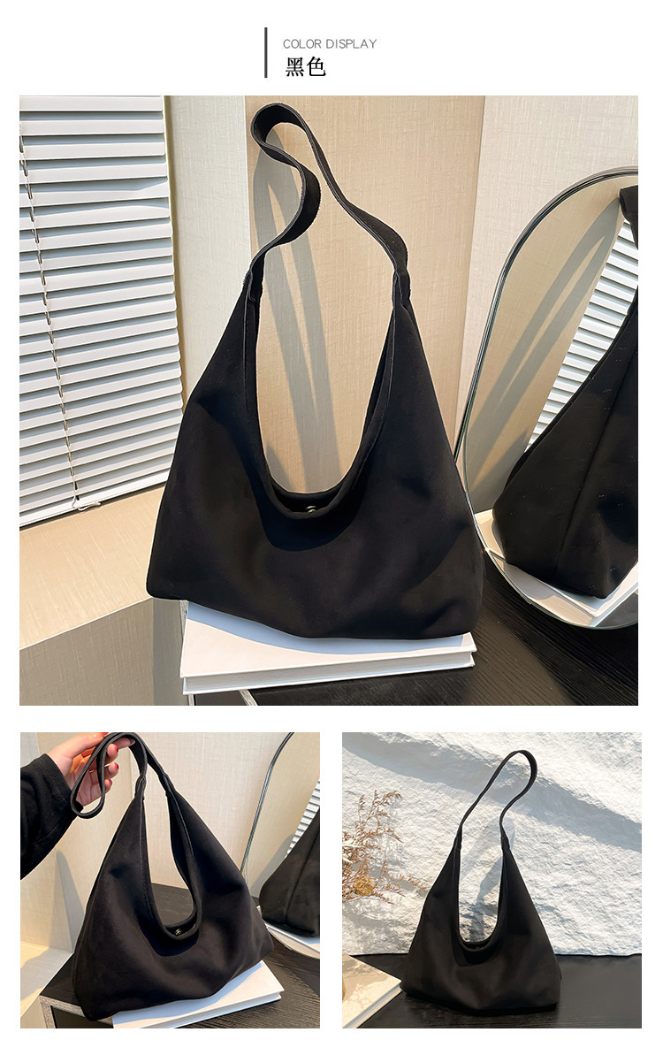 Retro casual commuting large-capacity bag for women, 2024 new autumn and winter suede tote bag, niche casual single-shoulder bag undefined