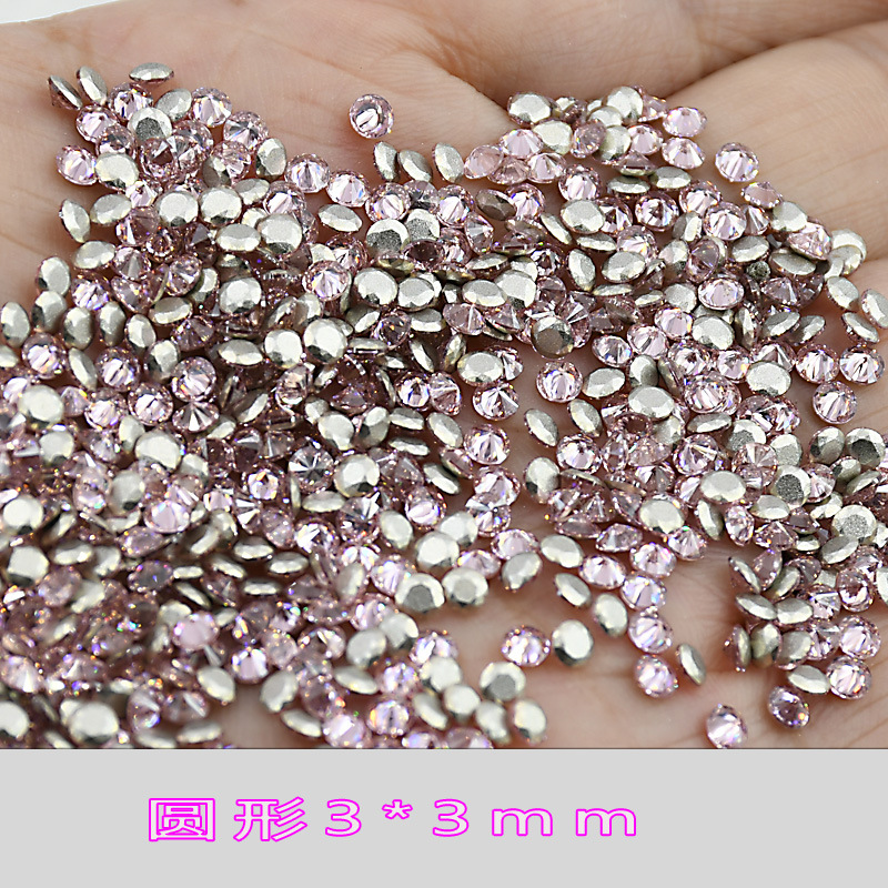 5A 라이트 핑크 지르콘 라운드 3*3mm 20*