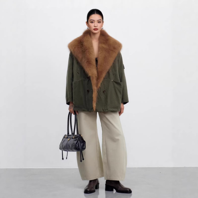 Jiarong Factory Fox Fur Collar Double-Breasted Oversized Goose down Parka Jacket for Women Sunset Boulevard Jiarong Factory Fox Fur Collar Double-Breasted Oversized Goose down Parka Jacket for Women Sunset Boulevard