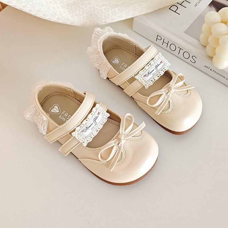 Chica superficial Marizhen zapatos primavera y otoño 2026 nuevo arco infantil dulce zapatos de cuero pequeños zapatos Lefour