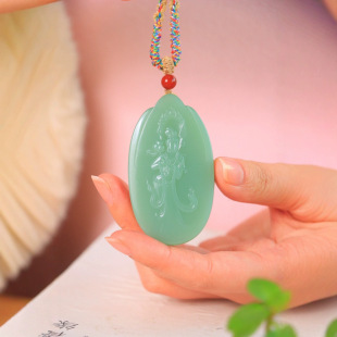 Jin Yu Tang Xinjiang Hetian Jade "Jasper Guanyin" Hetian Laokeng Jasper Guanyin meat is delicate and can pass the lamp.