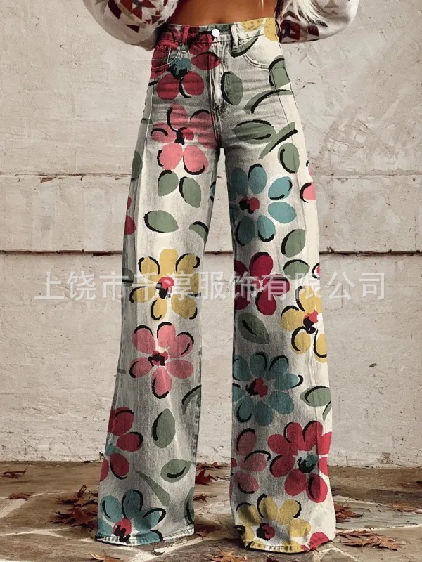 人気の独立系サイト Xiyin TEMU AliExpress ebay ヨーロッパとアメリカの貿易大きいサイズの女性のカジュアルパンツ薄い模造ジーンズ|undefined