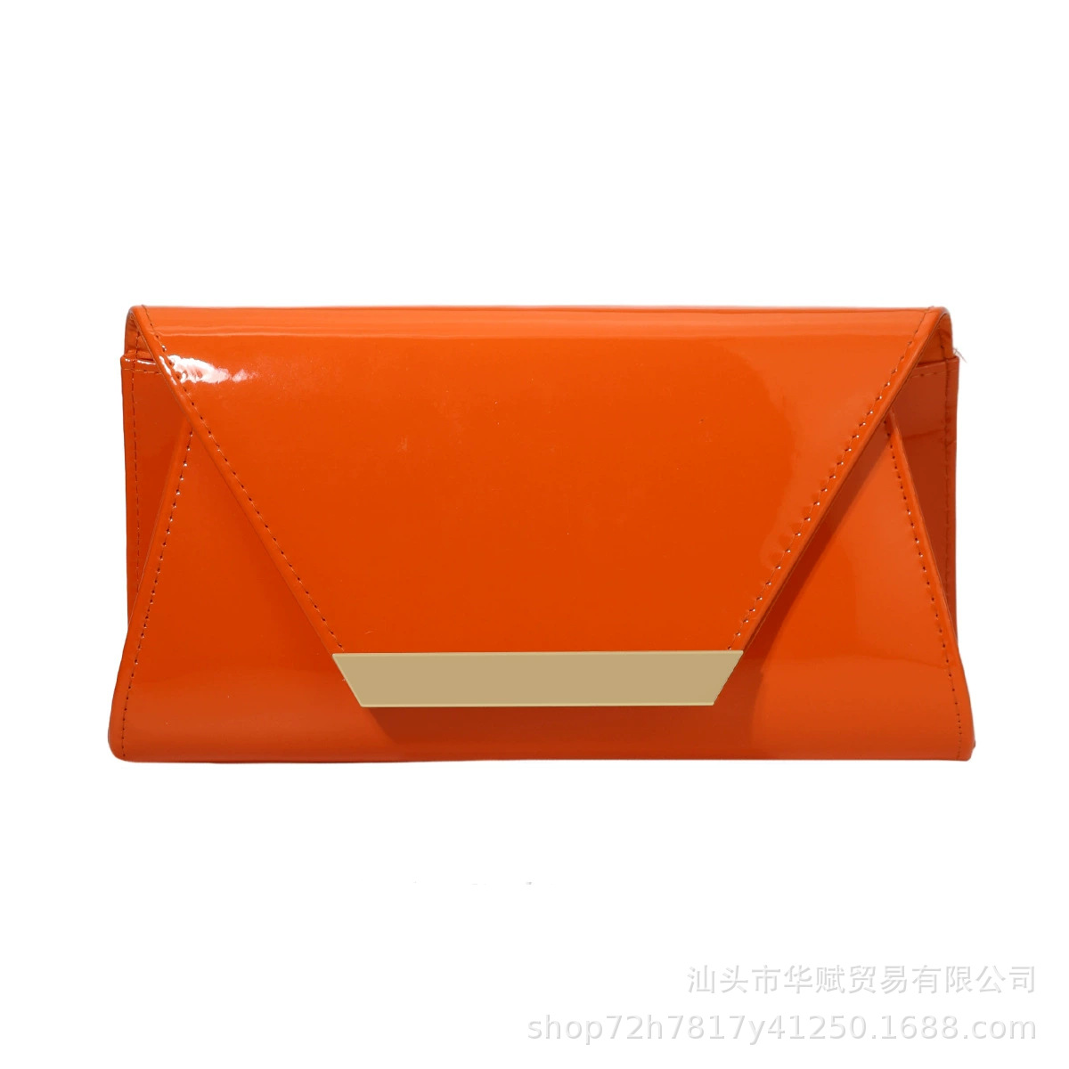 Cross-border EU/US PU Patent Leather Clutch Bag for Women, Evening Bag with Chain Strap for Weddings and Bridal Events - Thumbnail 4