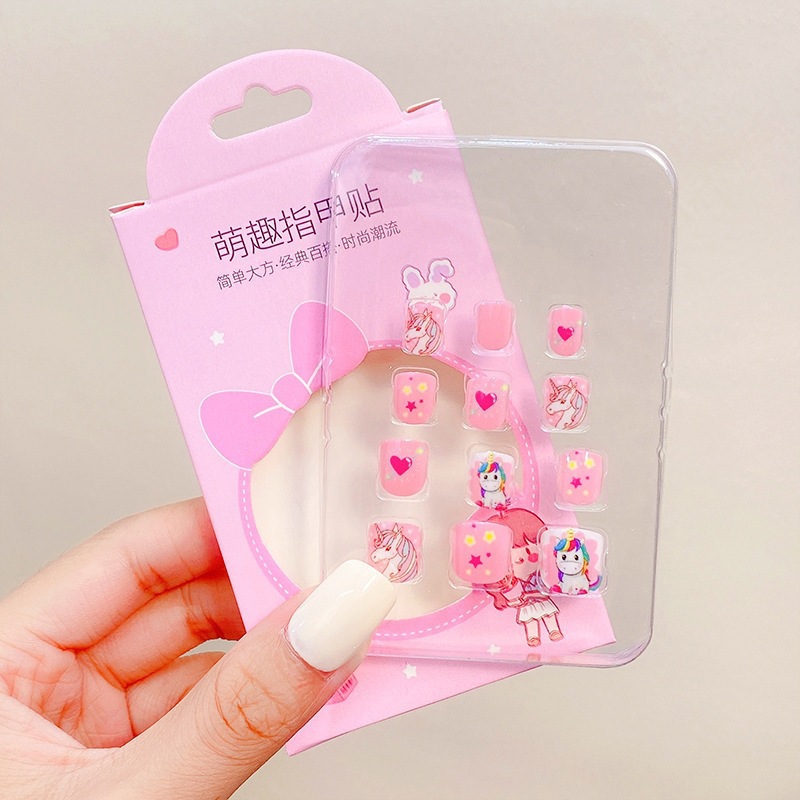 Niños parches de uñas super lindas chicas lindas usan pegatinas de dibujos animados de uñas seguras desmontables parches de uñas al por mayor image 157