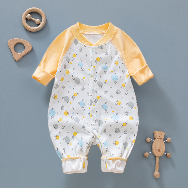 Estilo Occidental recién nacido ropa de bebé Primavera de manga larga mameluco Delgado princesa bebé niña mono primavera y otoño mameluco