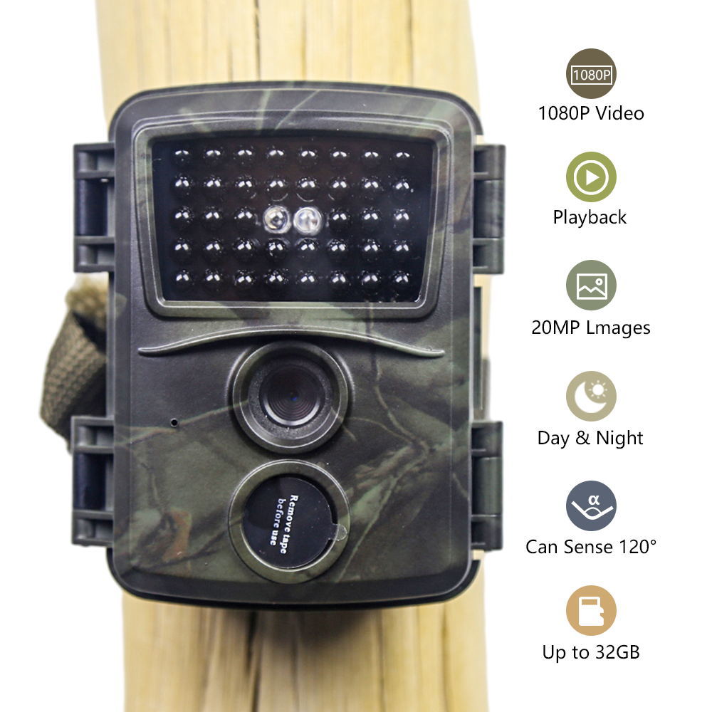 PR600 fuente fábrica Cámara al aire libre Venta caliente Europea 1080p 20MP negro ejército verde camuflaje en stock rápido pelo