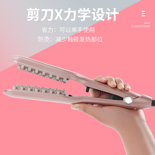 Cross-border hair straightener negative ion hair volume magic corn silk hair straightener root pad hair clamp for women and men aluminum foil hair straightener