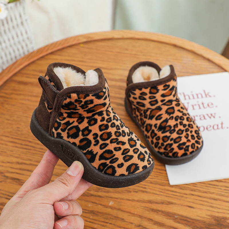 Scarpe invernali per bambini, con suola morbida e spessa, in cotone, con velcro, con parte superiore media, da passeggio_voghion.com