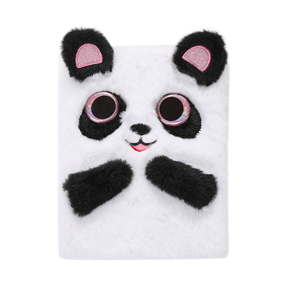 Nuevo panda de dibujos animados transfronterizos cuaderno de peluche cuaderno de notas adorable cuaderno de notas de oídos regalo de actividad estudiantil