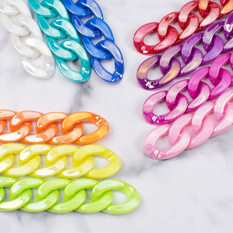 Acrylic Chain Resin Buckle Solid Color Mabe Plated Ab Color DIY Chain Phone Chain Clothing Accessories Wholesale Acrylic Chain Resin Buckle Solid Color Mabe Plated Ab Color DIY Chain Phone Chain Clothing Accessories Wholesale