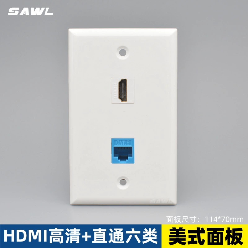 Американское гнездо кабеля сети с типом стеной панели 120 HDMI 4K HD скрыло гнездо кабеля сети Computer + HDMI