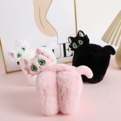 美拉德小猫保暖耳罩女冬天护耳套耳暖可爱耳帽骑车耳捂子耳包百搭