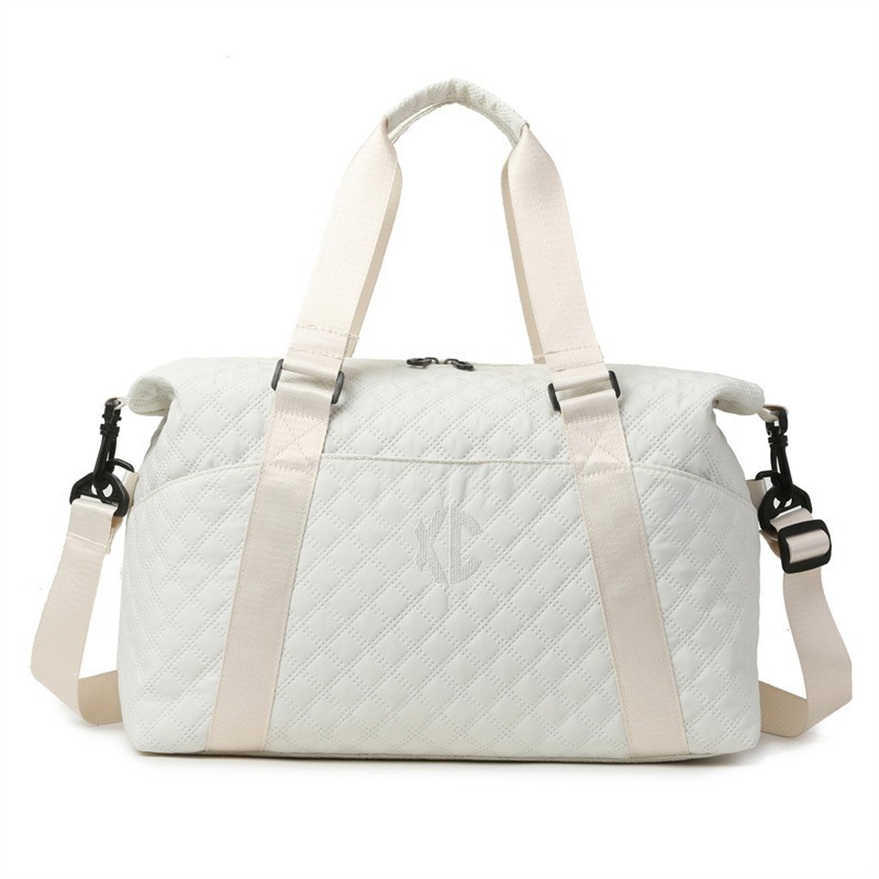 Fábrica al por mayor 2024 nuevo Oxford tela bolsa de viaje rombo moda color sólido gran capacidad húmeda y seca separación bolsa de embarque