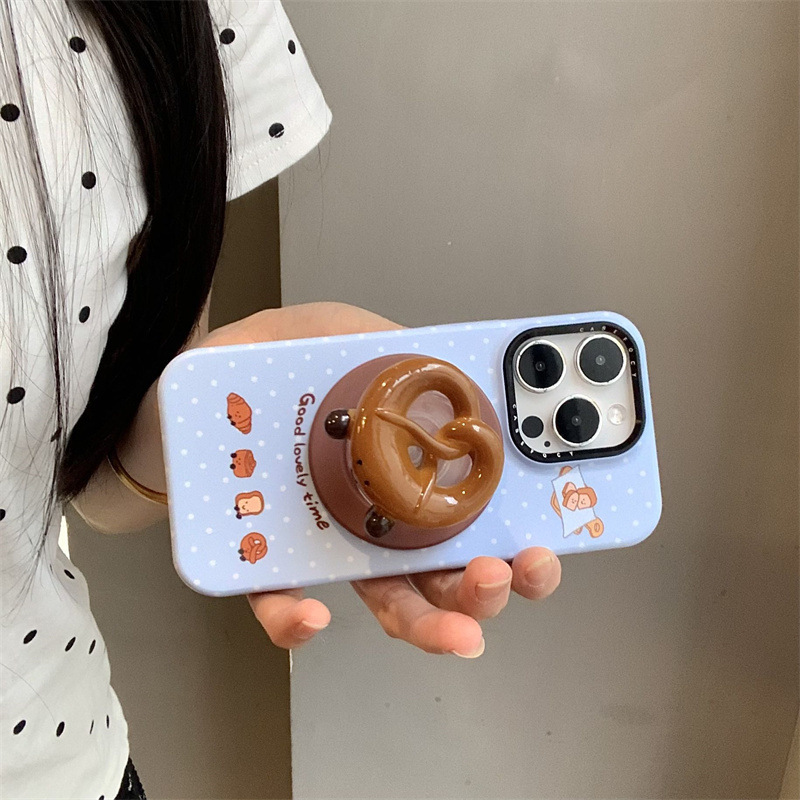 波点碱水面包结磁吸支架适用iPhone16苹果15ProMax/14/13手机壳新|undefined