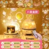 Rotating music box, lamp, sticker, pack, remote control