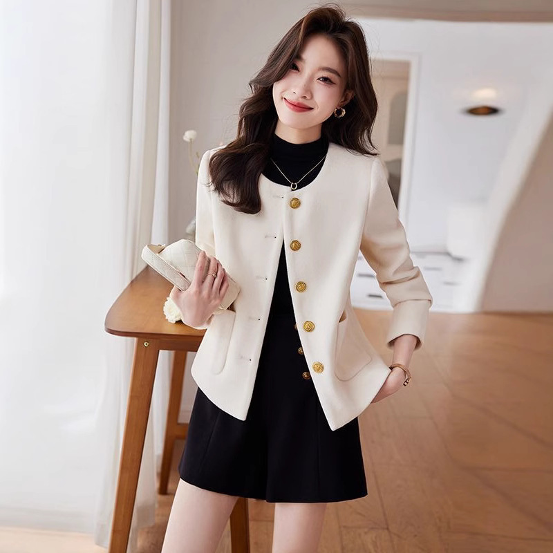 Off-White Chanel-Style Blazer for Women, 2023 Spring New High-End Designer Fashion Trendy Versatile Top