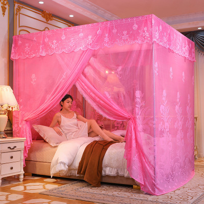 金迪嬌單開門落地式伸縮款1.5米1.8宮廷蚊帳公主風雙人家用床簾