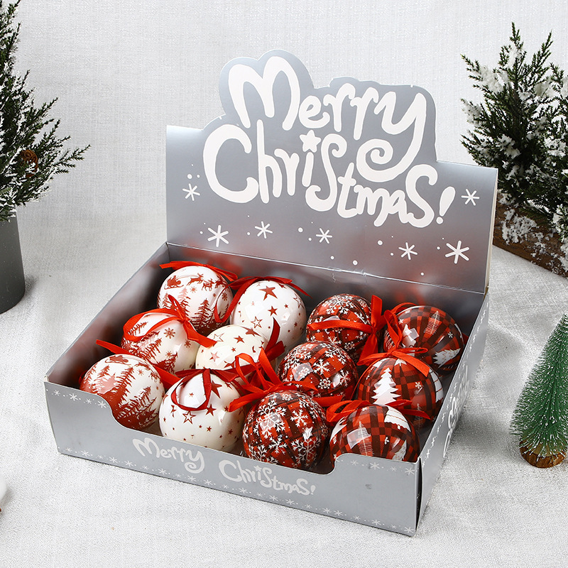 クリスマスツリーペンダントクリスマスデコレーションボールレトロスタイルスノーフレーク紙ステッカーフォームボールメモリーボールクリスマスツリーハンギングボールラウンドボール|undefined
