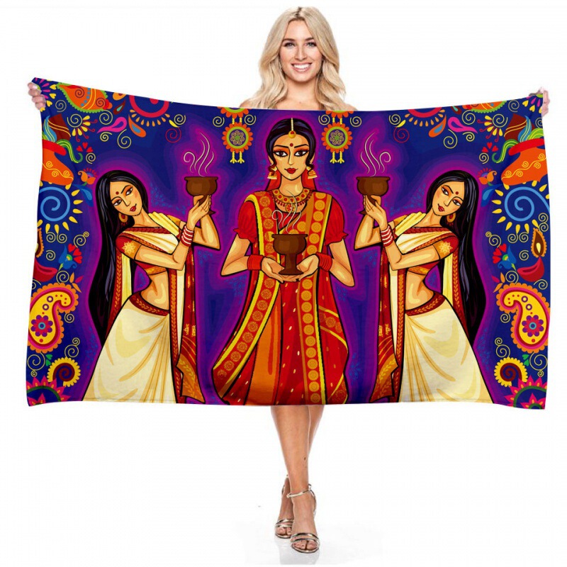 Colorful Egyptian French elderly digital printing rectangular bath towel microfiber wholesale custom Colorful Egyptian French elderly digital printing rectangular bath towel microfiber wholesale custom