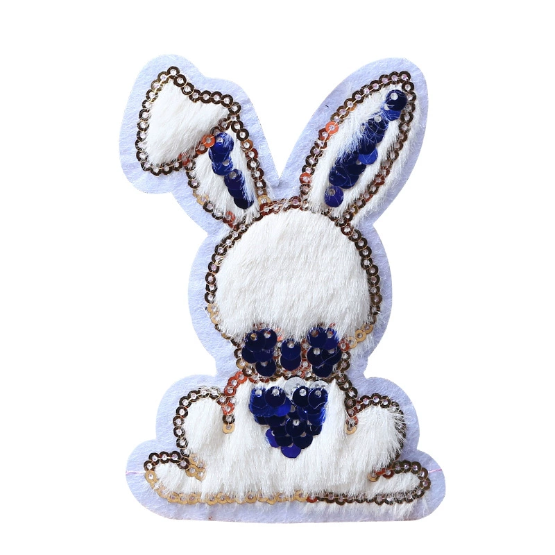  Plush cute rabbit, nail sequins, with embroidery, DIY