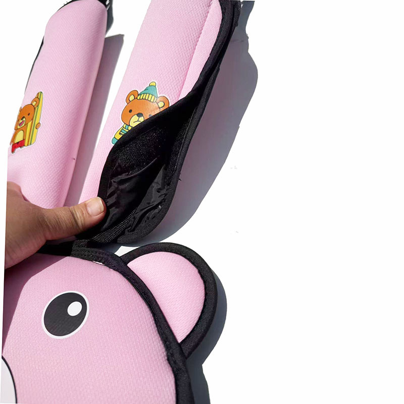 Bear Head Auxiliary Safety Belt Limiter Holder Car Kids Safety Belt Adjustment Anti-Stranglehold Shoulder Protector