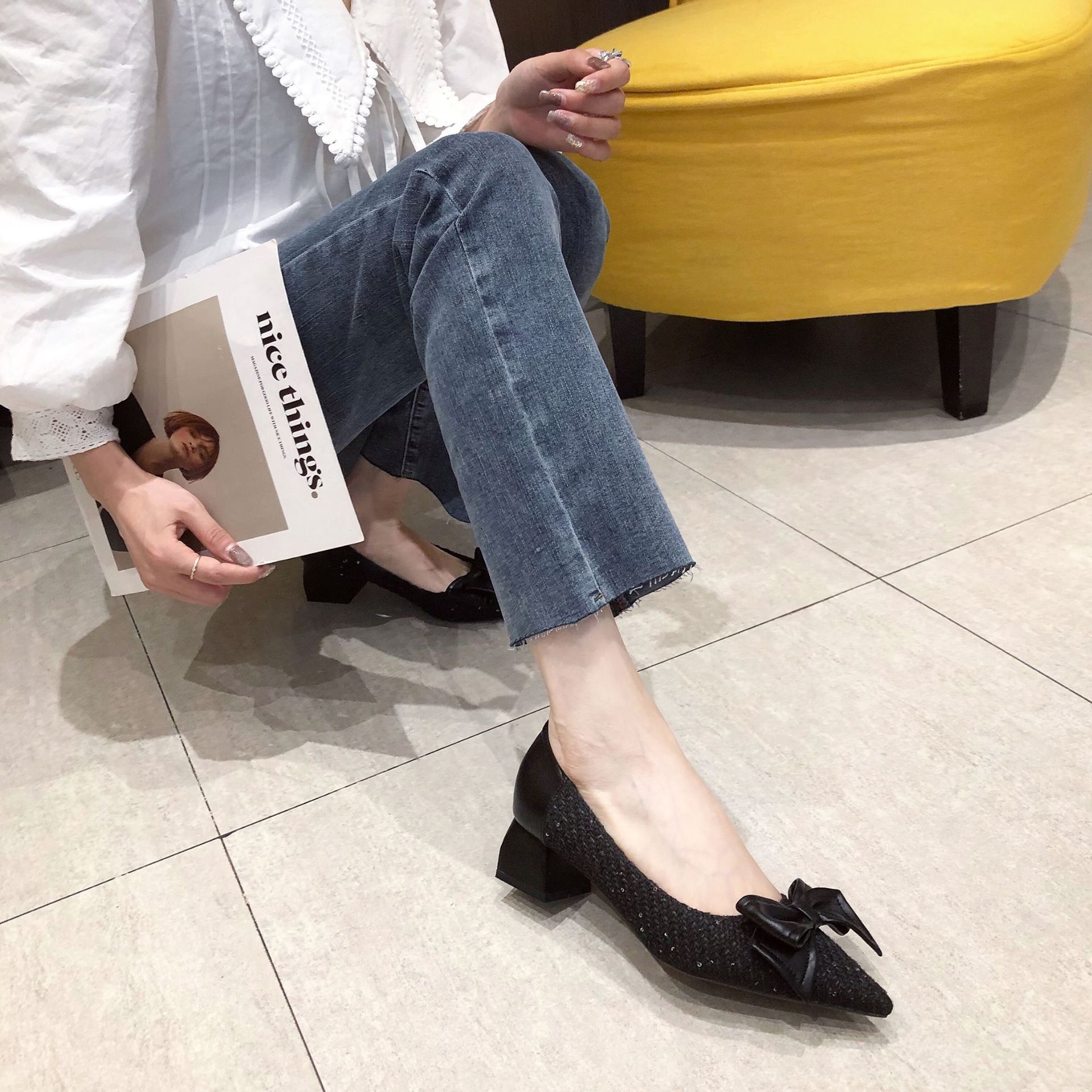 Damen High Heels Abendschuhe Mit Schleife Und Spitzem Absatz_voghion.com