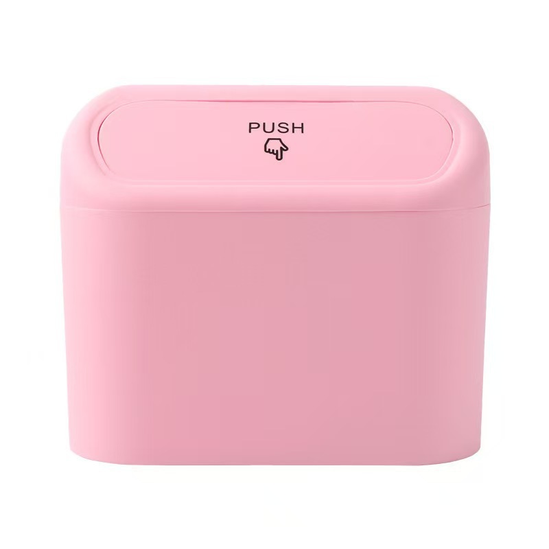 contenedor de basura del automóvil creativo montado en el automóvil puerta colgante tipo contenedor de almacenamiento tipo tapa giratoria de presión tipo contenedor de basura del automóvil