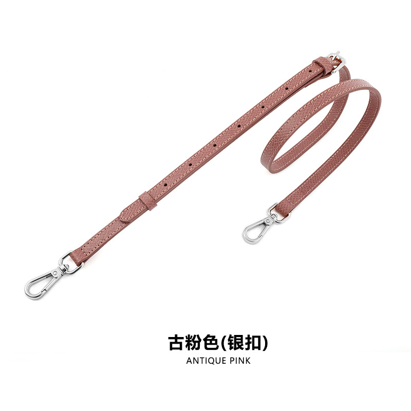 A- 48 first layer cowhide 1.2cm adjustable ancient pink silver buckle