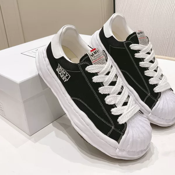 Shell-Toe Mmy Dissolvable Front-Tie Lace-Up Niche Patchwork Unisex Thick-Soled Low-Top Trendy Sneakers