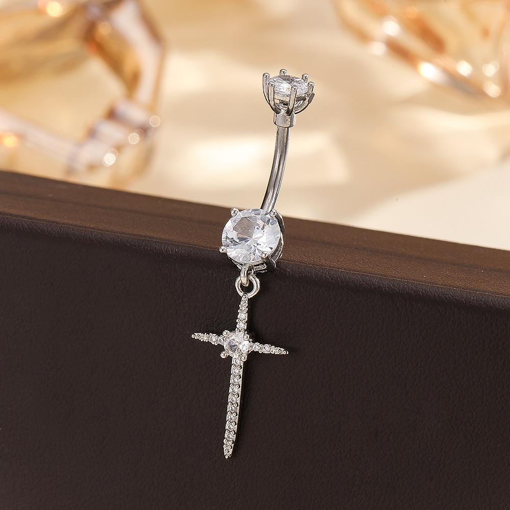 Cross Border European American Style Stainless Steel Belly Button Rings Starfish Cross Belly Button Studs Body Piercing Jewelry Wholesale detail image 11