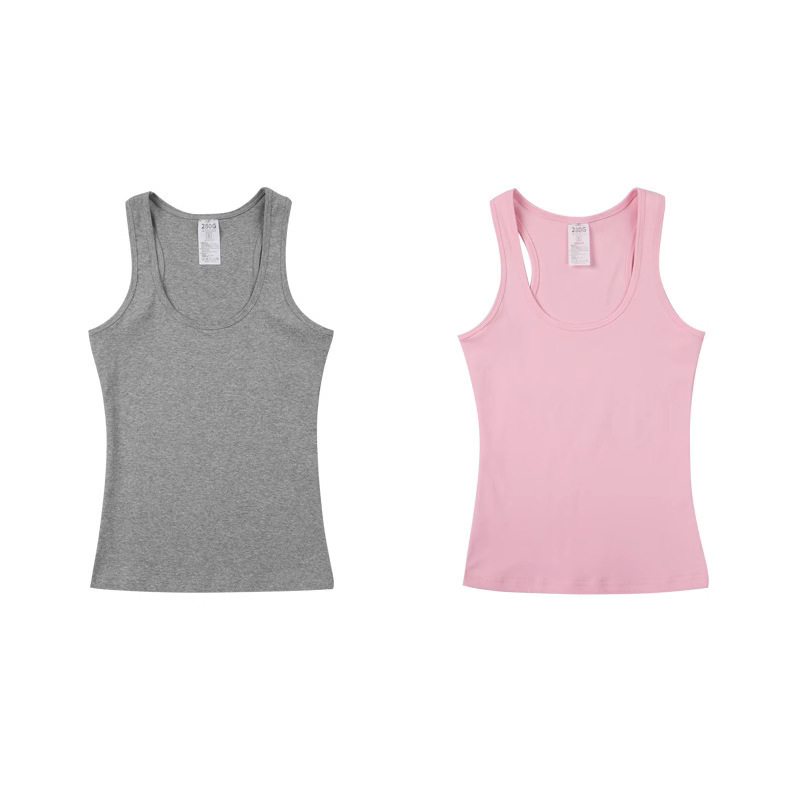 Women's Slim-Fit Short-Sleeve Vest, Slimming Regular Shoulder T-Shirt, Casual Top, Base Layer, Pure Cotton, Trendy Style