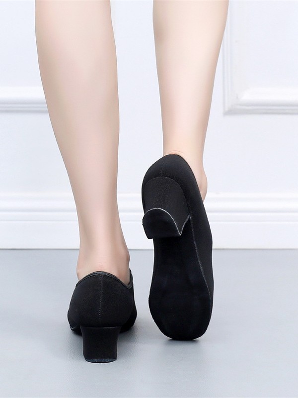 Zapatos de profesor de tacón alto de las mujeres zapatos de baile latino de tela Oxford zapatos de baile de fondo suave profesional zapatos de baile cuadrados de baile de jazz image 4